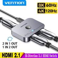 Vention 8K HDMI Splitter 4K144Hz 2 In 1 Out for TV Xiaomi Xbox SeriesX PS5 HDMI Cable Monitor Projector HDMI 2.1 Switch Switcher