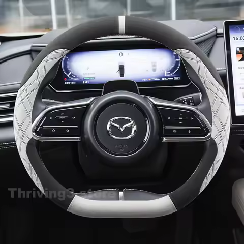 Suede Warm Car Steering Wheel Cover For Mazda EZ-6 J90A 6e 2024~2027 Winter Heating Covers For Cover
