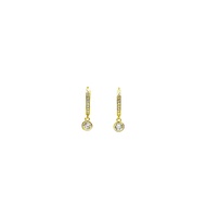 My Juvel 14K Gold Plated 925 Sterling Silver Willow Huggies Gold Clear Earrings Anting Anting Access