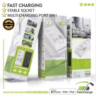 【FAST DELIVERY】100% ORIGINAL WIRELESS SMART IQ SAFETY STABLE SOCKET BK-20 CHARGER EXTENSION 3IN1 MUL