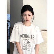 CC T-SHIRT | PEANUTS cartoon anime style t-shirt Snoopy letters print | WOMEN'S SHORT SLEEVED T-SHIR
