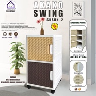 AKAKO - MINIMALIST SWING 2-LAYER CLOTHES WARDROBE PLASTIC CLOTHES WARDROBE RATTAN CLOTHES WARDROBE 1