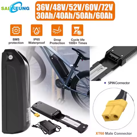 Hailong Batterie 48v Batterie Vélo Électrique 48v 52v 36v 60v 72V 20ah 25ah 30ah 35 40 45ah 50Ah 60A