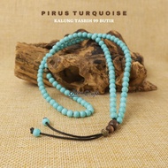 Kalung Tasbih Pria Wanita Keren Batu Pirus ASLI Natural Persia Mesir Alam ASLI 100% Kualitas Terbaik