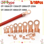MOLIHA 5/10Pcs OT Cable Connector Kit, Bolt Hole OT Type OT Wire Nose Terminal Crimp, Durable 10A-40