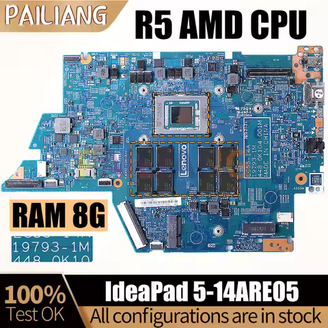 For LENOVO IdeaPad 5-14ARE05 Laptop Mainboard 19793-1M 5B20S44391 R5 AMD CPU RAM 8G Notebook Motherb