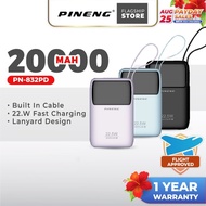 Pineng PN-832PD 22.5W 20000mAh Powerbank Built-in Cable Fast Charging PN832 Pineng 10000mAh PN710