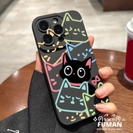 Luxury Black Cat Phone Case For iPhone 17 Pro Max Air 16R 16 Pro Max 15 Plus 15 14 Pro Max Cute Colo