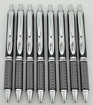 Pentel EnerGel Alloy RT - .7mm Metal Tip, Black Ink, Black Barrel (Lot of 8)