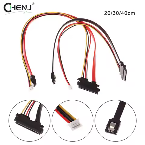 1pcs 20/30/40cm Mini 4Pin+ SATA Power Cable 22(15+7)Pin To PH2.0/3.0 Hard Disk Optical Drive Data Ca