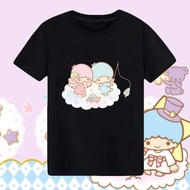 Littletwinstars Gemini Joint Cartoon Related Short Sleeve T-shirt Soft Girl Student Loose Couple Out