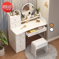 GDeal Dressing Table Modern Minimalist Small Apartment Bedroom Dressing Table With Round Mirror