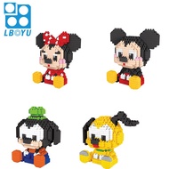 LBOYU Disney nanoblock mini building blocks (Mickey Minnie Pluto Goofy) (Mickey, Minnie, Pluto) lego mainan Small Particle