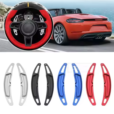 Car Aluminum Alloy Steering Wheel Paddle Shifter DSG Shift Paddle Extension for Porsche Macan Cayenn