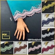 [ 50cm/ unit ] 8cm boder lace diamond/ diamond border lace hiasan/ chemical lace/ lace abaya/ lace b