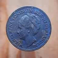 Koin Perak Kuno 1/2 Gulden Wilhelmina tahun 1929 - W354