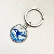 海洋生物 鑲嵌玻璃彩繪鑰匙圈