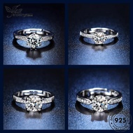 JEWELRYPALACE JEWELRY Fashion 925 Women Original Silver Perempuan Diamond Cincin Moissanite Adjustable Ring M155