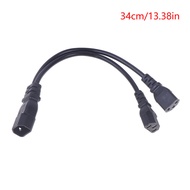 250V/10A Y Type Splitter Power Cord IEC C14 Male Plug To 2XC13 C5 C7 C11 Female C14 To 2ways C13 Pow