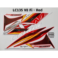 LC135 V8 Fi Custom MX King ( 306 ) Body Cover Set Stripe Sticker - Red / Black / Violet / Blue