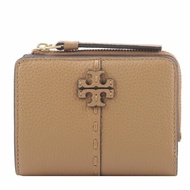 【TORY BURCH】縫線造型按釦短夾-駝