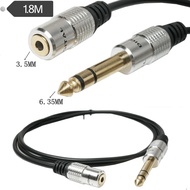1.8m 6.35mm to 3.5mm Headphone Adapter Cable Big Three-Core to Small Three-Core TRS Audio Extension 