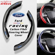 Ford Carbon Fiber Steering Wheel Cover Anti Slip Car Steering Wheel Protector Cover For Ford Fiesta 