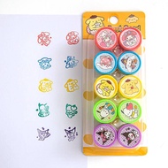 10Pieces Lovely Sanrio stamp cartoon stamping chop mymelody Kuromi Cinnamoroll PomPom Purin Pochacco