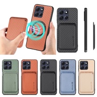 For Moto G86 Power Case Carbon Fiber Leather Wallet Card Holder Cover for Motorola G86 Power Wireles