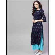 READY STOCK XXL(44L) Women Printed Kurti Dark Blue