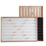 Bamboo Wood Ring Tray Velvet Jewelry Tray Earring Storage Box Jewelry Ring Display Tray Jewelry Tray