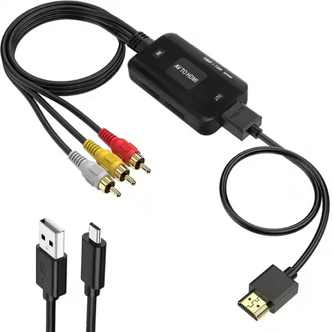 RCA Cable Video Adapter 1080P Converter RCA to HDMI Cable HD Link Cable Audio Cable HDMI Converter A