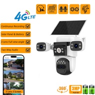 3-Lens System 4G Solar PTZ Camera with Color Night Vision Human PIR 2-Way Talk 360° Full View Outdoo