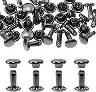 ONLYKXY 200pcs Metallic Leathercraft Rivets Double Cap 6MM/0.23inch Rivet Bottom Snaps for Shoes, Ba