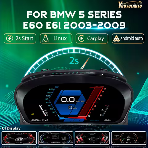 Digital Dashboard For BMW 5 Series E60 E61 E63 E64 2003-2009 Years LCD Dashboard Panel Speedometer V