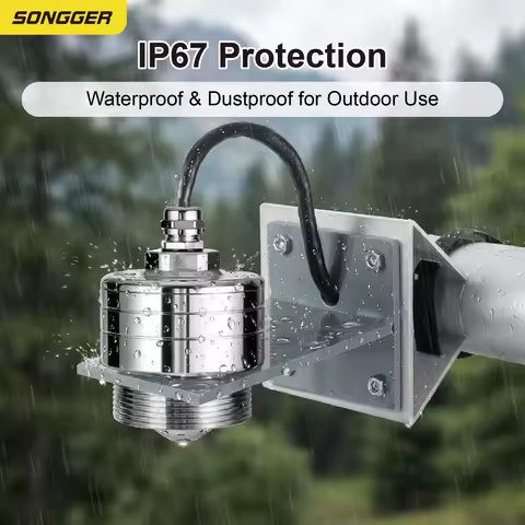 80GHz Radar Level Sensor Non-Contact Stainless Steel Probe RS485 4-20mA Output Tank River Sewage App