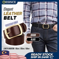 🇲🇾 DESINCE Men Leather Belt Brown Leather Black Belt Buckle Belt Golden Classy Men Tali Pinggang Lel