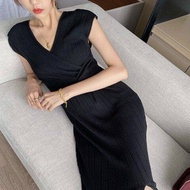 Alisa.sonya ชุดผู้หญิง2ชิ้นชุดกระโปรงยาวเปิดไหล่ข้างเดียว