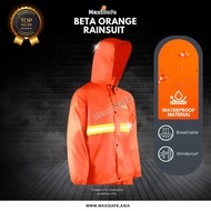 Baju Hujan Maxisafe Alpha Warna Kuning Fluoresen . ///Maxisafe Beta Orange Rainsuit.