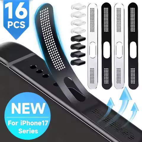 16Pcs Metal Dustproof Net Sticker for iPhone 17 Pro Max 17Pro 17 Series Earpiece Speaker Hole Anti-d