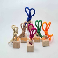 5 Ml 6-sided Glass Bottle Fx Strap Square Wooden Cap / Glass Bottle / Perfume Glass Bottle / Car Per