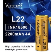 Vapcell 18500 L22 2200mah 4A 3.7V Li-ion Rechargeable Battery