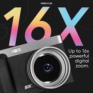 RODVUE N8 Flip Screen Digicam 5K Photo Clarity 64MP Output 16x Zoom Built-in Flash Auto Focus IPS Di