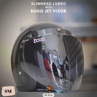 Lubro Retro TT&CO SNI Slimhead Helmet With Bogo Jet Visor Two Tone Mr helmet