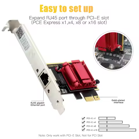 2.5G PCI-E Network Card RTL8125B Chip Gigabit Ethernet PCI Express Network Card 10/100/2500Mbps 1Gbp