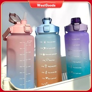 WestGoods 2L Water Bottle Tumbler With Straw Time Marker Pastel Bottles 1.3L Tumbler + 3D Sticker