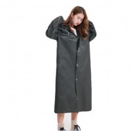 EVA 成人鈕扣輕便雨衣 - 黑色