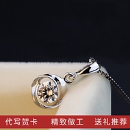 PT950 Platinum Necklace Girlfriend Gift 18K White Gold Necklace All-Match Jewelry Diamond Pendant Fe