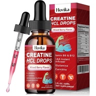 Creatine HCL Liquid Drops for Men & Women, Creatine Hydrochloride with L-Carnitine, L-Glutamine, BCA