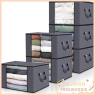 FREEWOODIE Clothes Storage Bins, Non-woven Fabric Transparent Window Foldable Storage Box, Sundries 